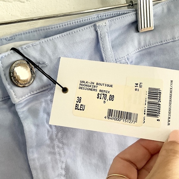 NWT Designers Remix CHARLOTTE ESKILDSEN Mini Pencil Skirt Periwinkle Blue Sz M - Picture 8 of 16